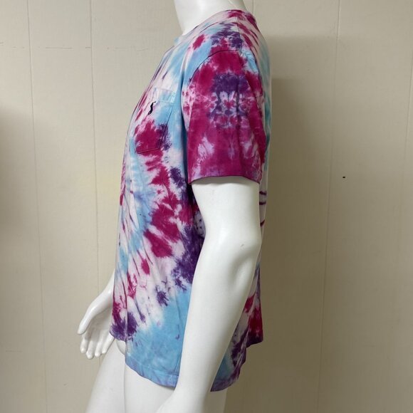 Vtg Polo Ralph Lauren Shirt Mens L Tie Dye Swirl Pony Tee Single Stitch Preppy - Picture 2 of 11